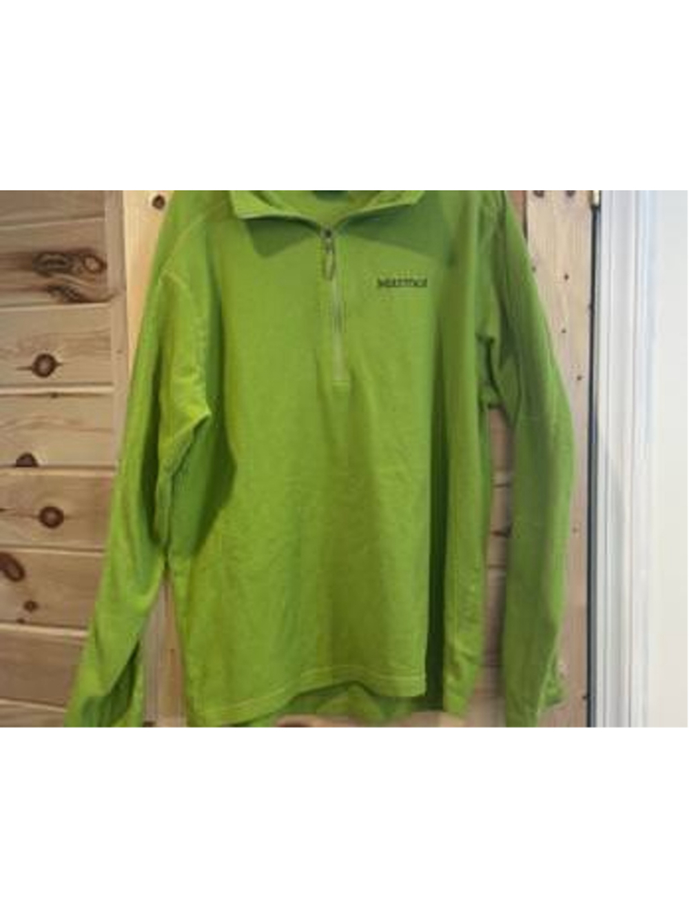 Men's Marmot Green Zip Up Fleece Sweater L